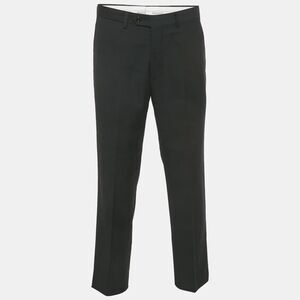 Balmain Black Cotton Formal Trousers M